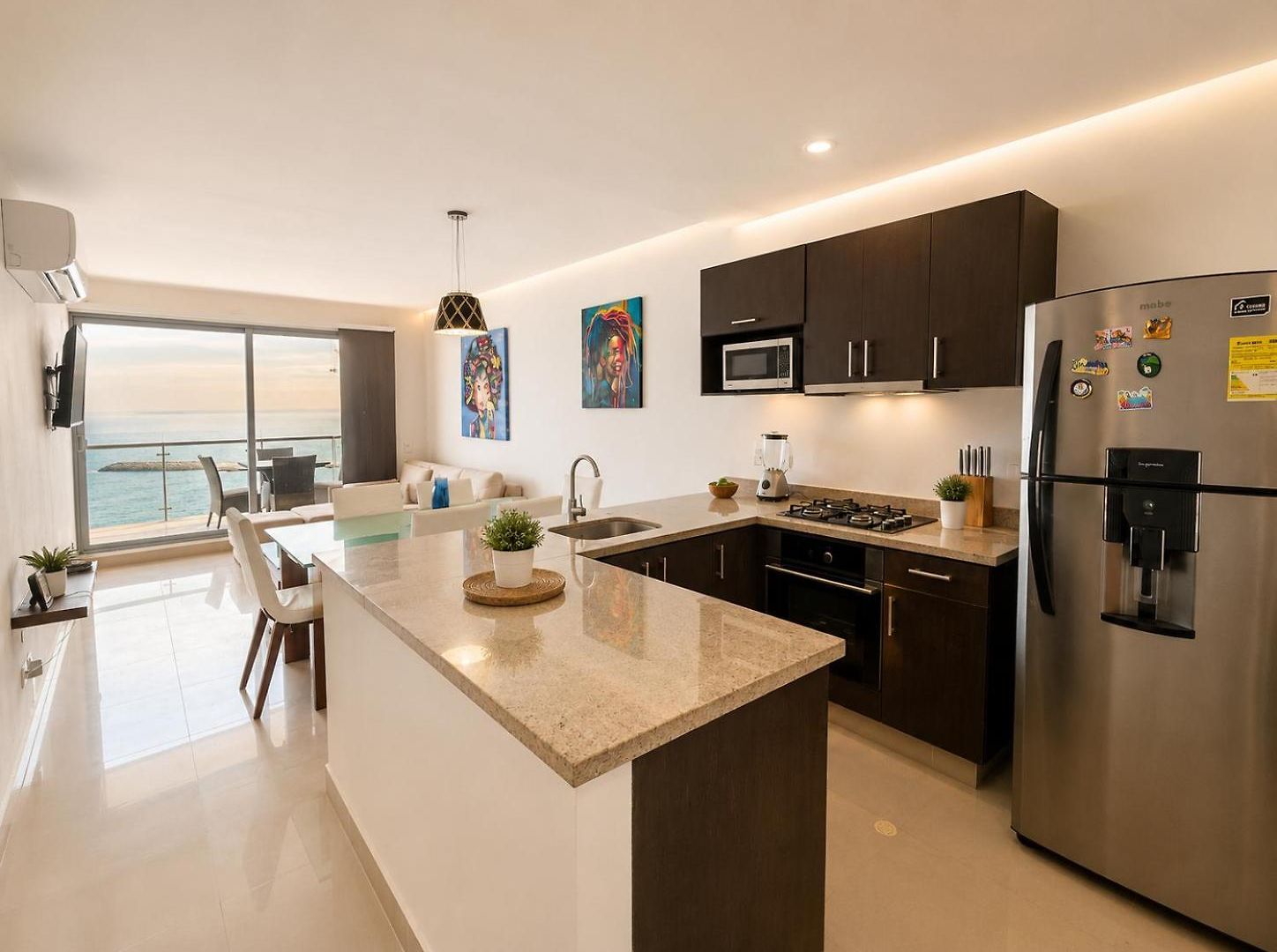 Apartamento Oceanfront 2br With Balcony Near Walled Cartagena